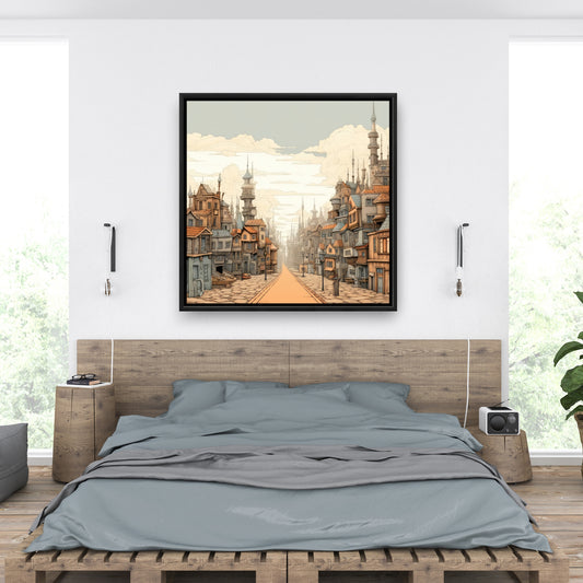 Doing well - Beige Framed Canvas for Elegant Home Decor