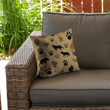 Coussin décoratif Wild Tracks Echo en sergé de polyester | Décoration d'intérieur