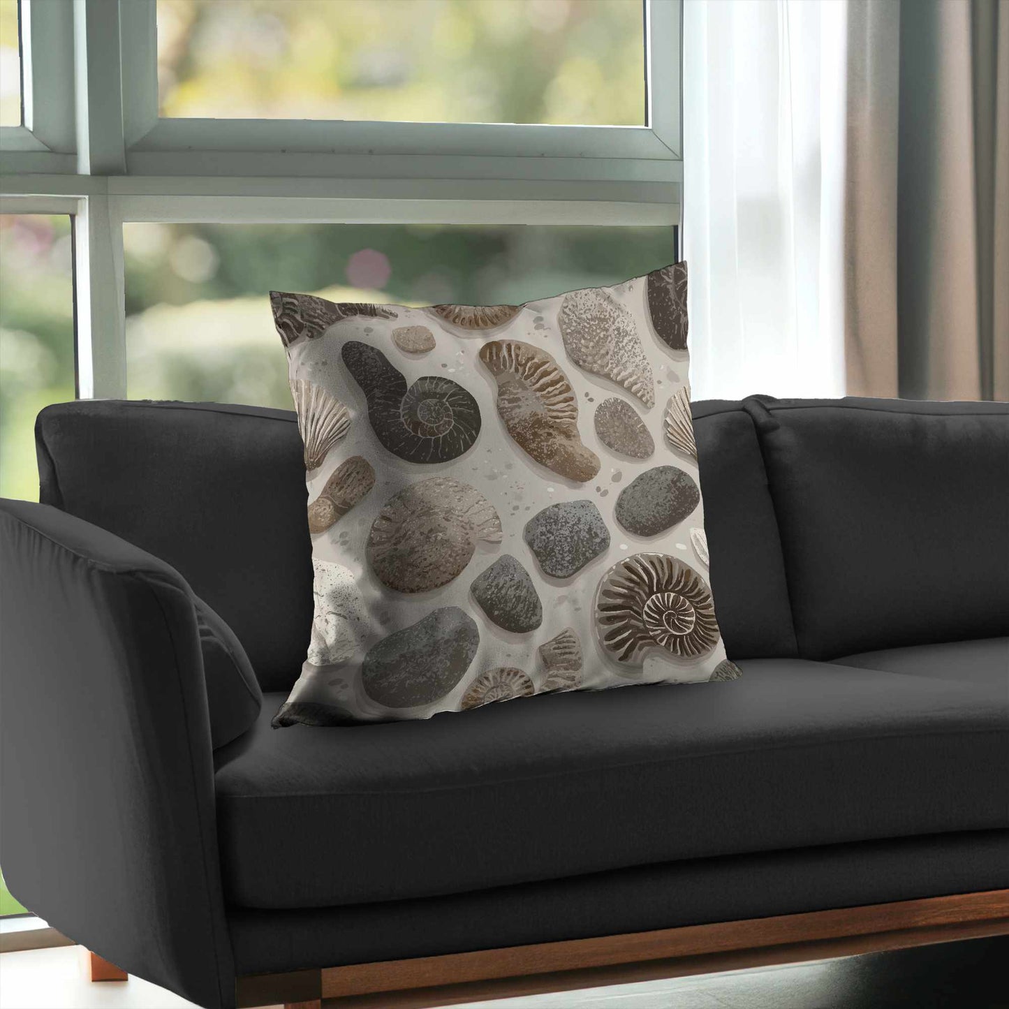 Timeless Fossil Flow Poly Twill Throw Pillow - Home Decor