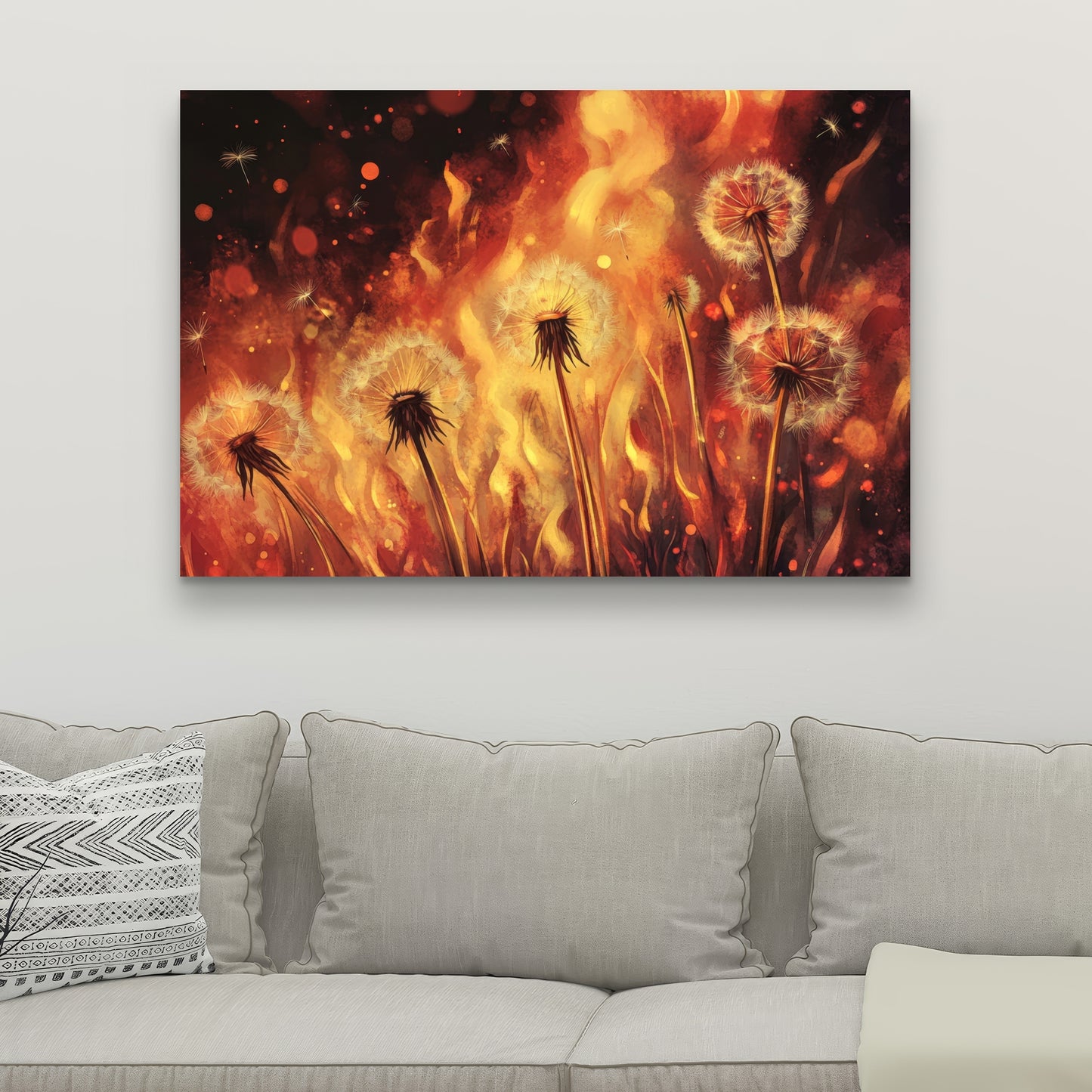Dandy Fire - Yellow Canvas Art for Home Decor | Brighten Up