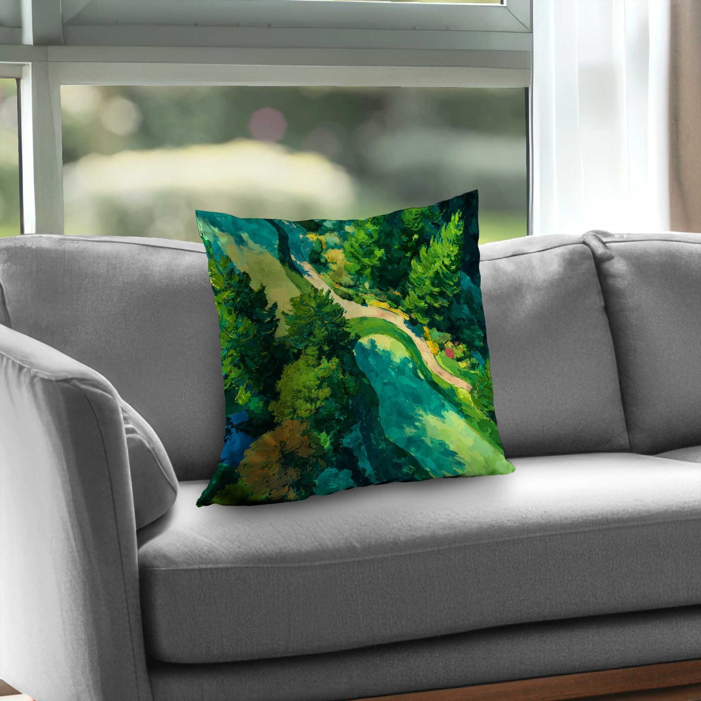 Coussin décoratif en sergé de polyester Peaceful Course | Accessoire de décoration intérieure