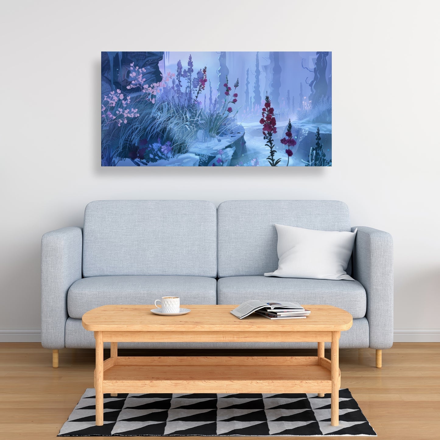 Valley of Ice - Gray Canvas Wall Art for Home Decor