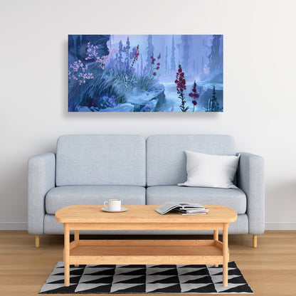 Valley of Ice - Gray Canvas Wall Art for Home Decor