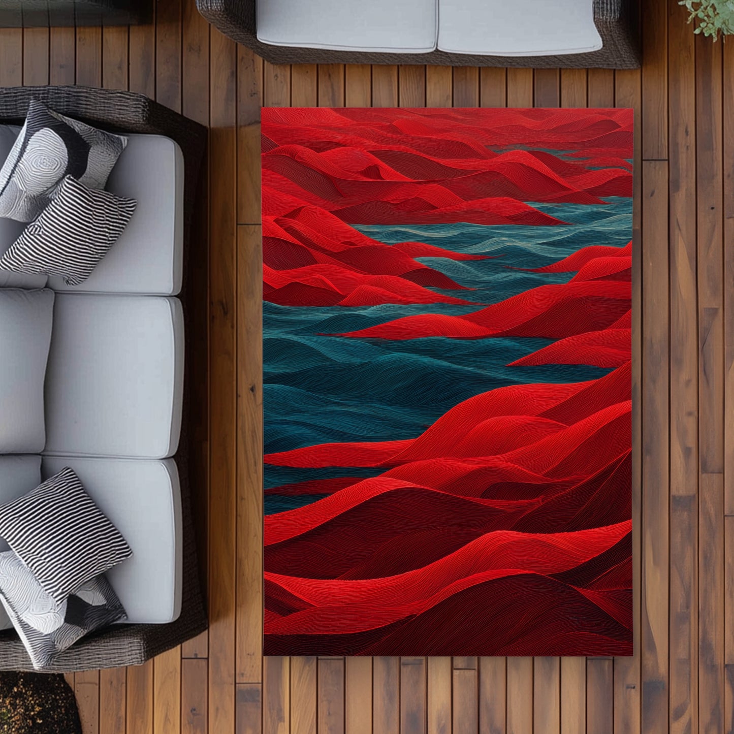 Tapis d'extérieur Mer Rouge | Accent de décoration élégant