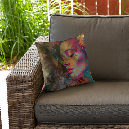 Grunge Look Poly Twill Throw Pillow - Stylish Home Decor
