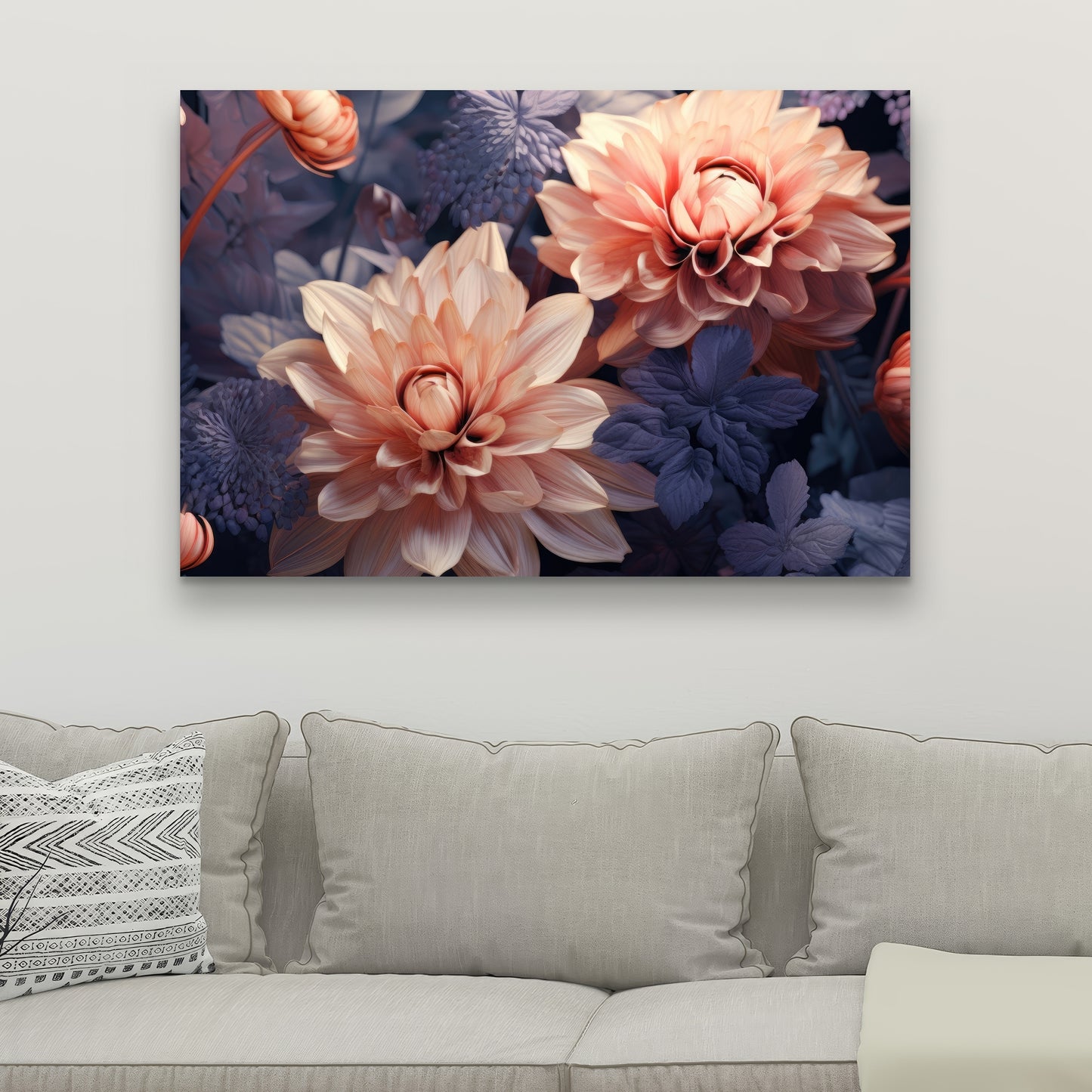 Pink and Purple Coral Canvas | Home Decor Accent Art