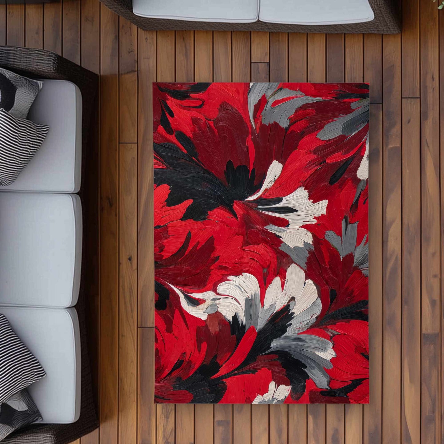 Tapis d'extérieur Red Flow | Tapis de décoration élégant