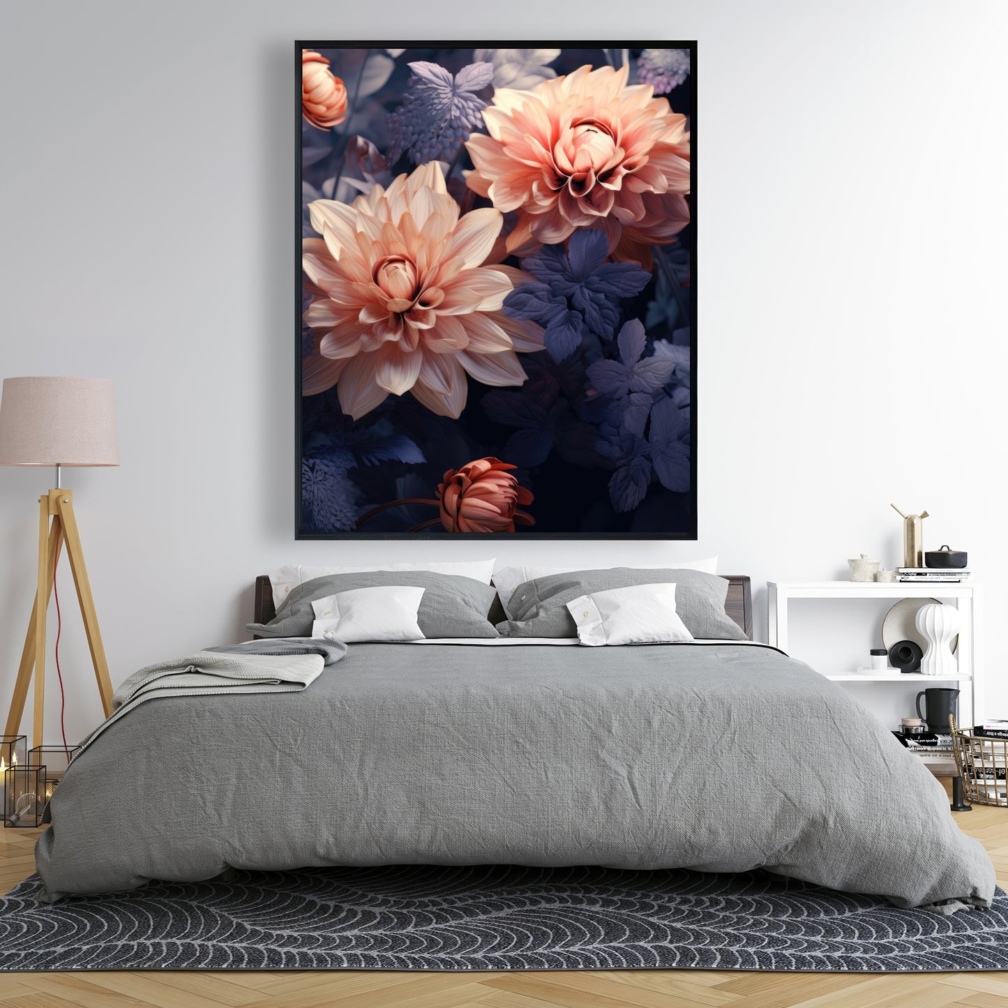 Pink and purple - 36"x36" Framed canvas