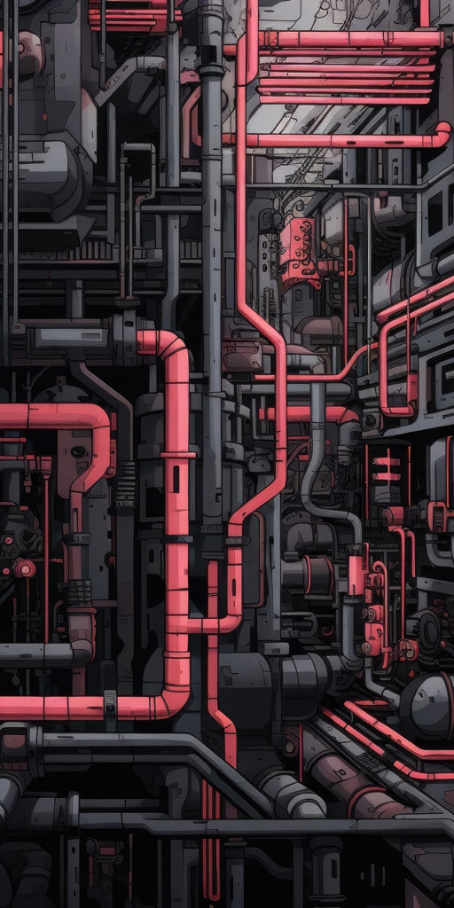 Tubular nightmare - Framed Canvas - Print on demand