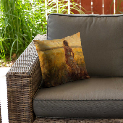 Exploring Gold Poly Twill Throw Pillow Insert - Home Decor