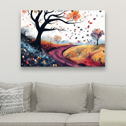 Blowing leaves - 32"x32" Canvas