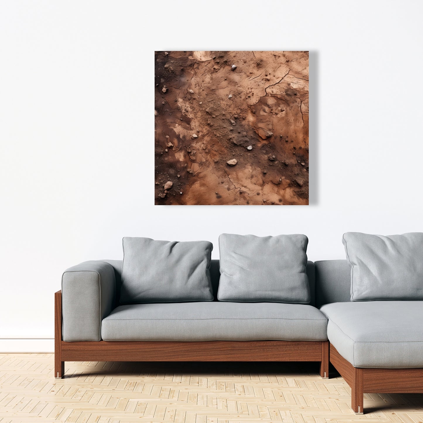 Mud and Stones - Brown Canvas Art for Home Decor
