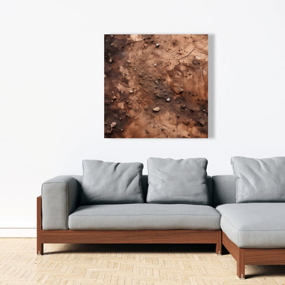 Mud and Stones - Brown Canvas Art for Home Decor