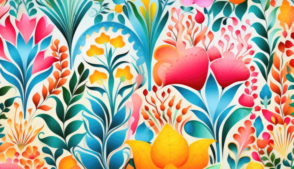 Flowing flowers - Desk mat - Print on demand