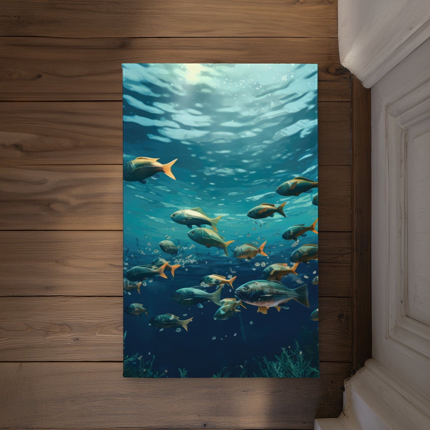 Shallow swim Green Indoor Outdoor Door Mat | Home Decor