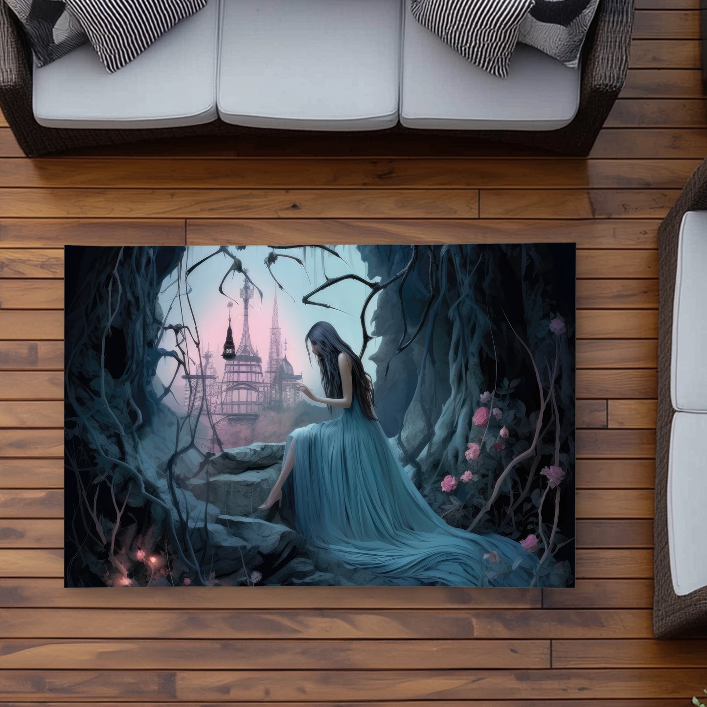 Morose Cave - Pink Outdoor Area Rug for Home Decor