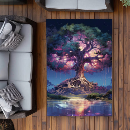 The power of nature - Pink outdoor area rug for home decor