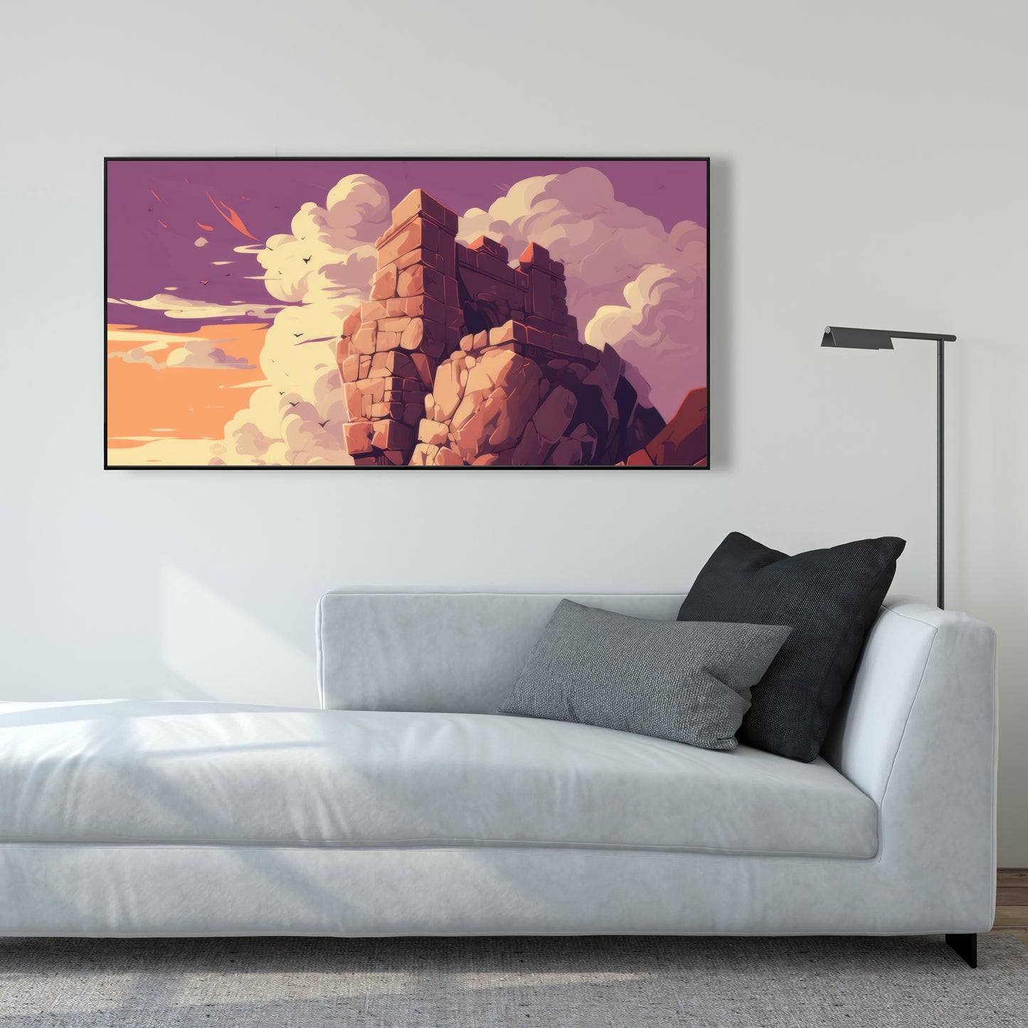 Standing Above - Orange Framed Canvas for Home Decor