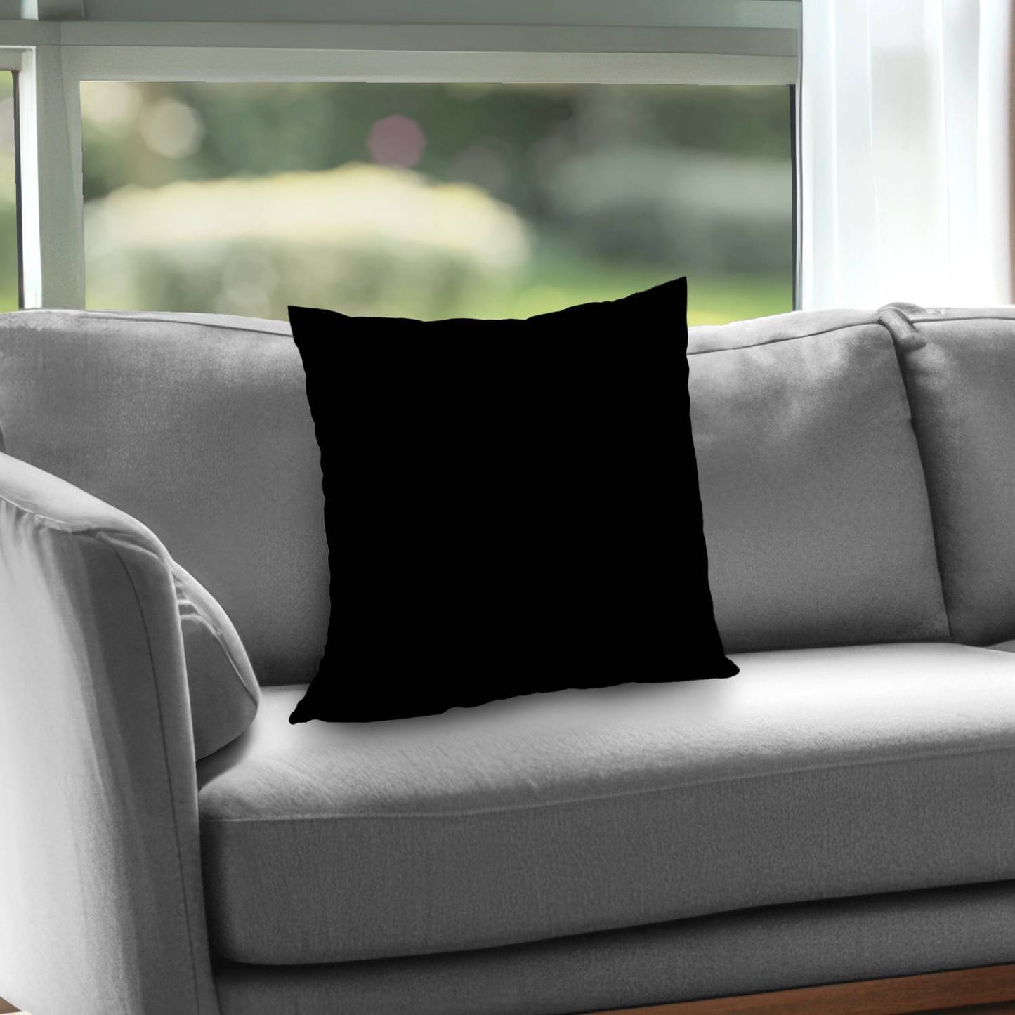 Coussin décoratif en sergé de polyester noir pur - Décoration élégante pour la maison