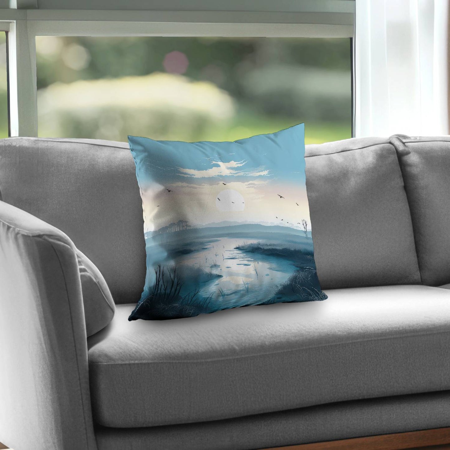 The Marsh White Poly Twill Throw Pillow - Home Decor Accent