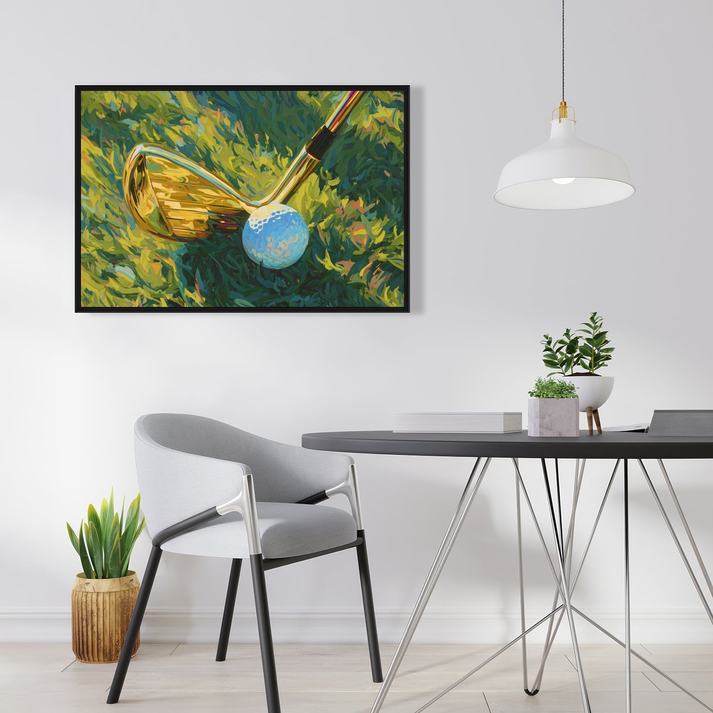 Golden club - 24"x24" Framed canvas