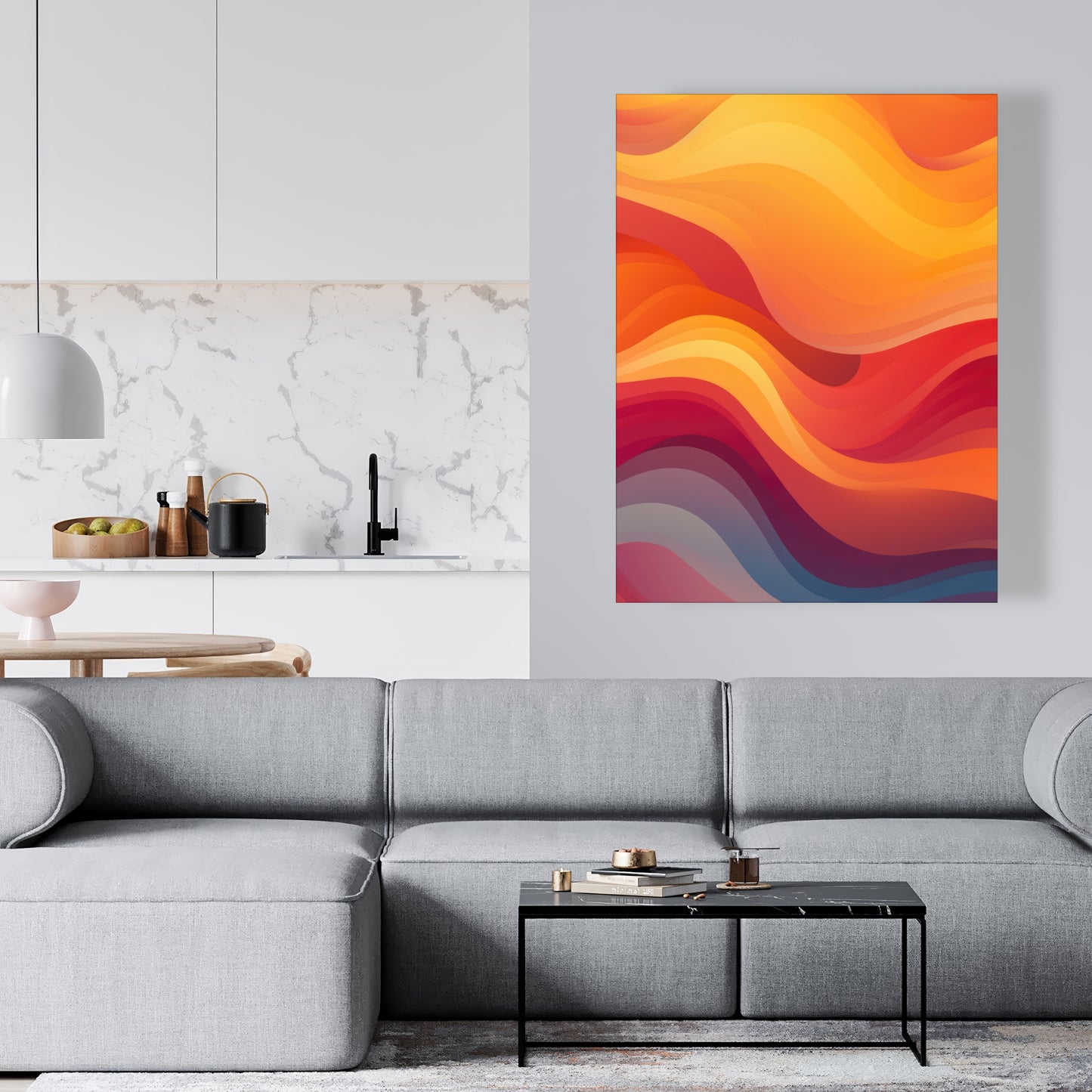 Sunlit Fog - Orange Canvas Art for Home Decor | Vibrant Design
