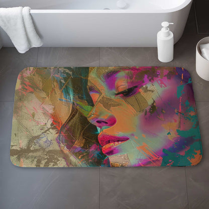 Grunge Look Bath Mat | Stylish Home Decor Rug for Bathroom