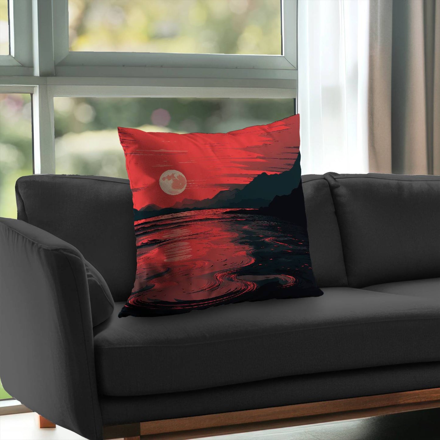 Coussin décoratif en sergé de polyester Bloody Tides | Accessoire de décoration intérieure