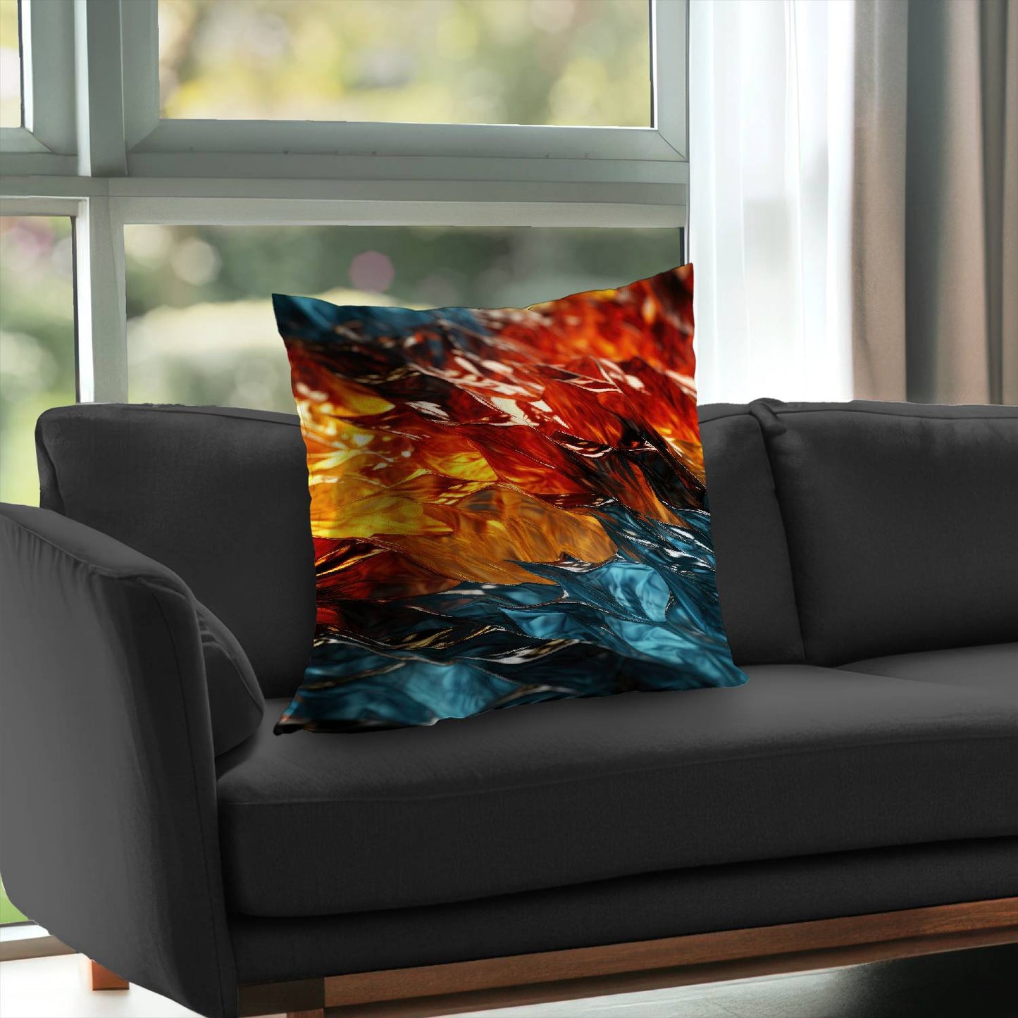 Fire and ice - Throw pillow - Print on demand