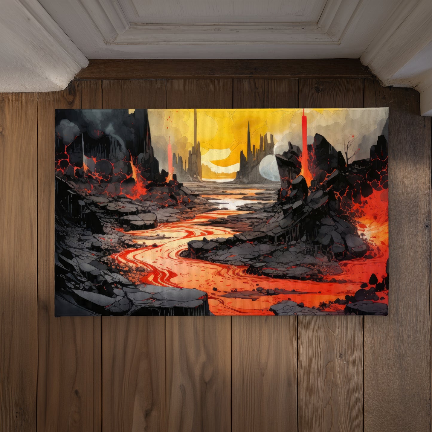 Charred Yellow Indoor Outdoor Door Mat | Decor Essential