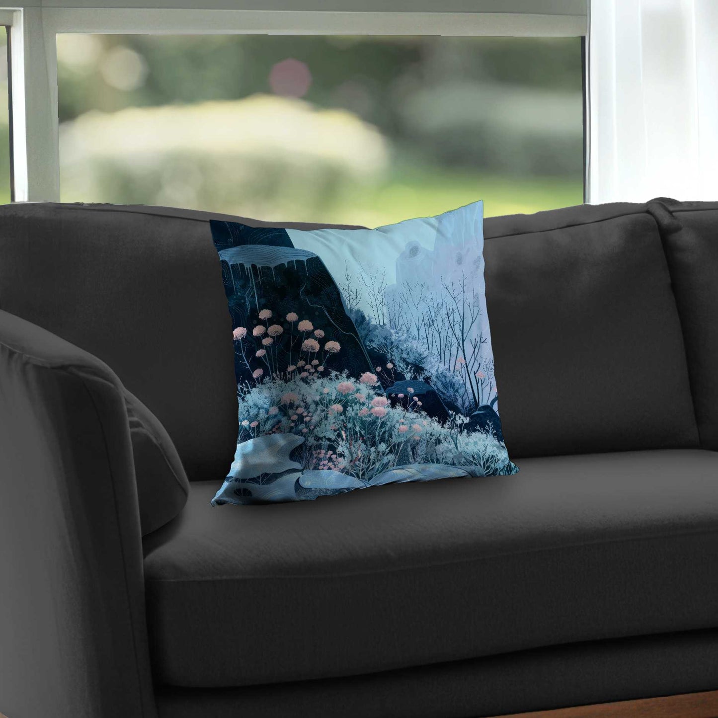 Coussin décoratif annuel en sergé de polyester Freeze - Accessoire de décoration intérieure