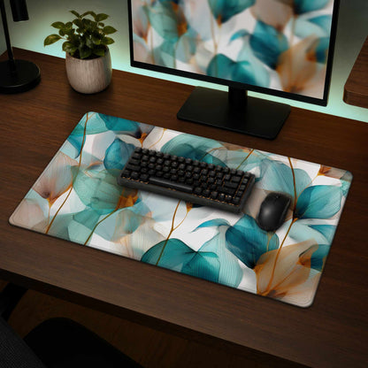 Teal and Brown Desk Mat | Stylish Home Decor Desk Pad