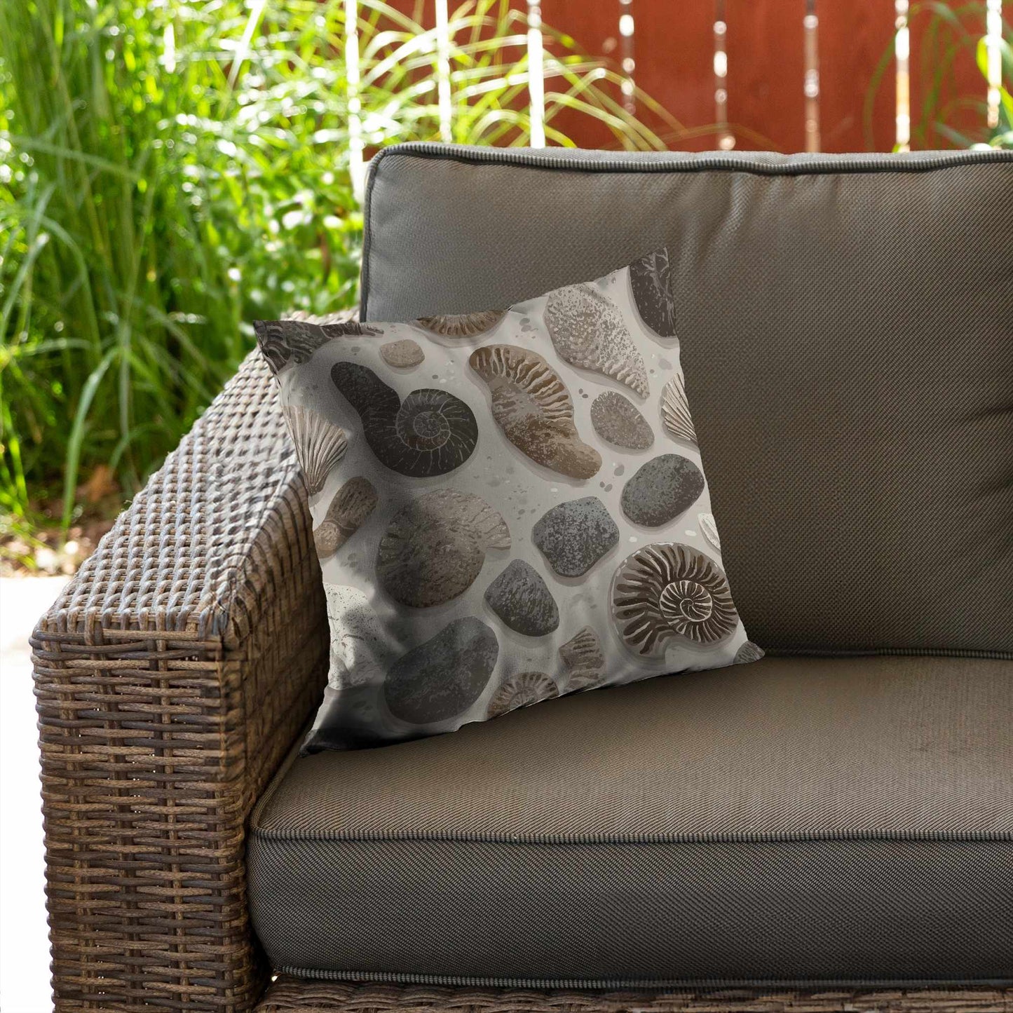 Timeless Fossil Flow Poly Twill Throw Pillow - Home Decor