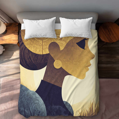 Housse de couette Golden Muse Profile | Décoration d'intérieur élégante