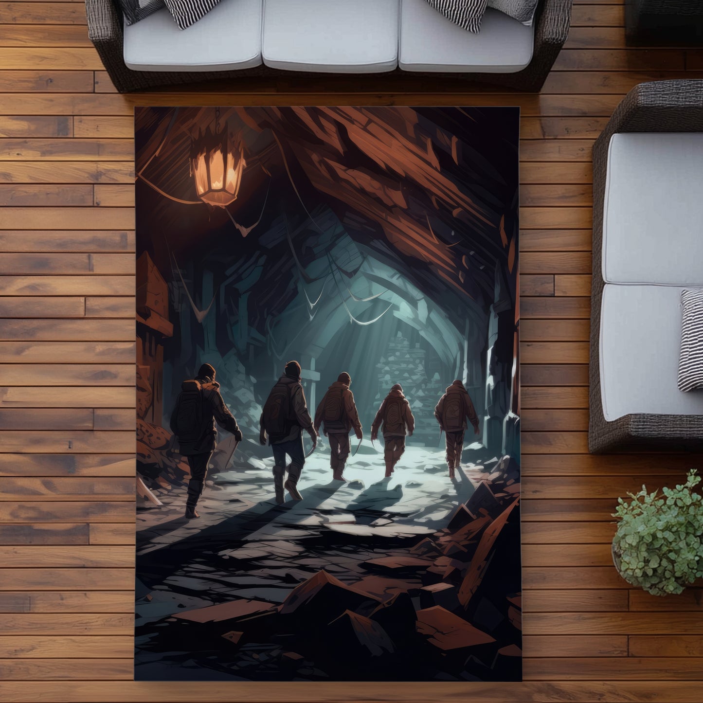 The Catacombs - Black Outdoor Area Rug for Home Decor