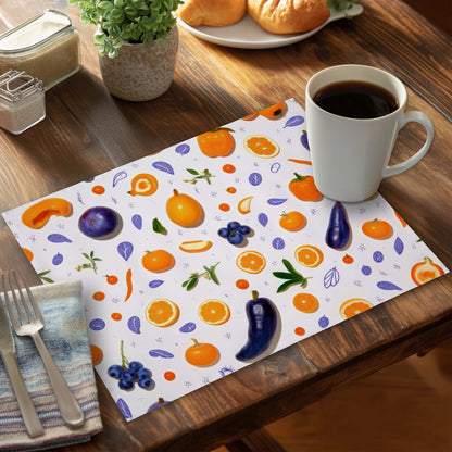 Orange and Purple Polyester Placemat | Home Decor Essentials