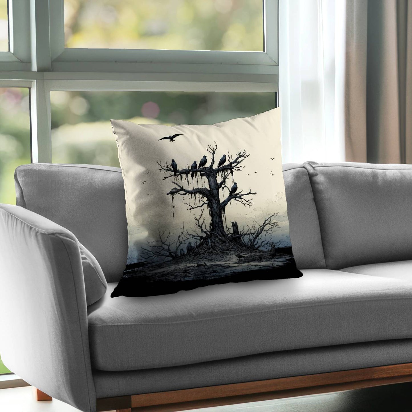 Standing alone - Throw pillow - Print on demand