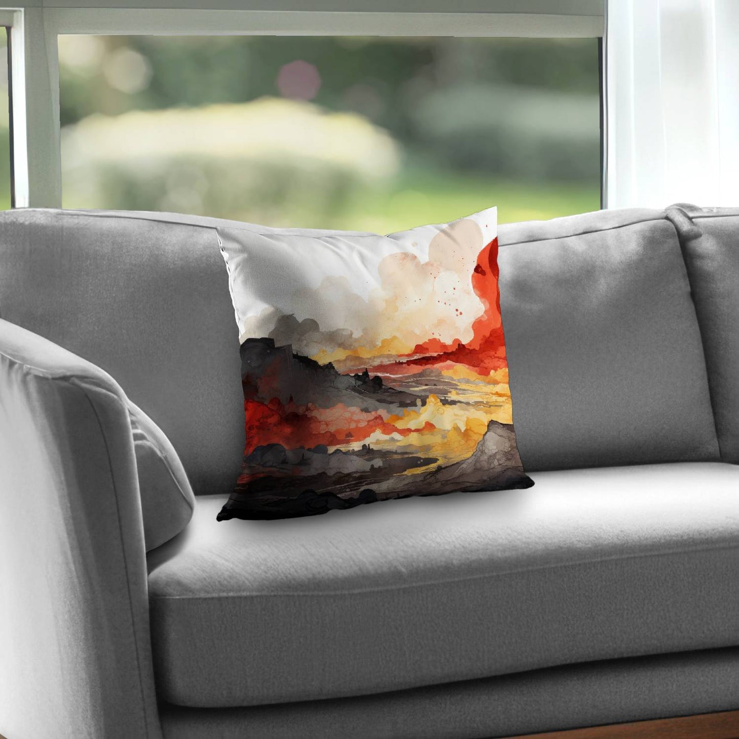 Scolding land - Throw pillow - Print on demand