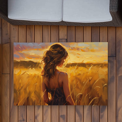 Warm Field Yellow Outdoor Area Rug for Home Decor - Stylish