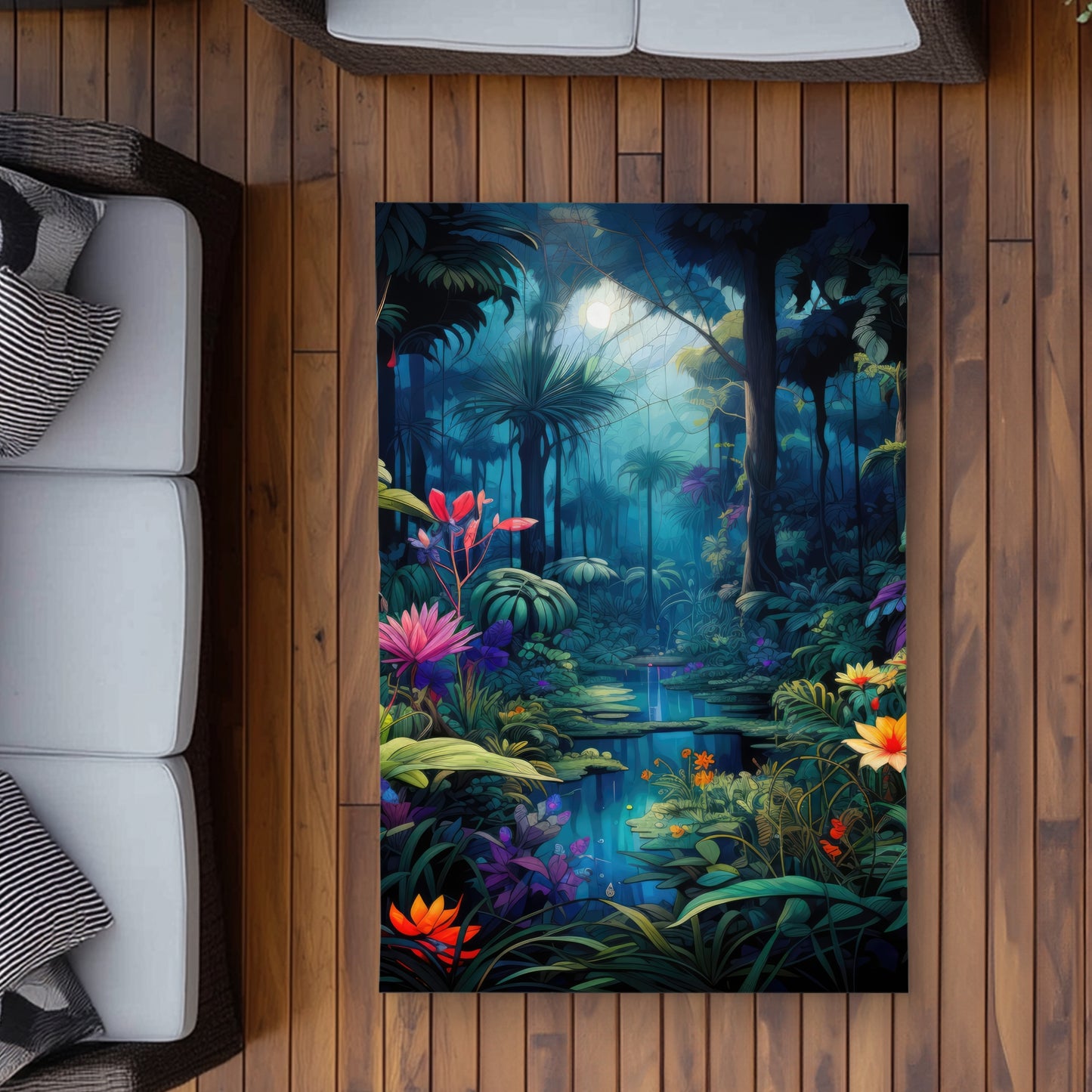 The beauty of nature Blue Outdoor Area Rug for Home Decor