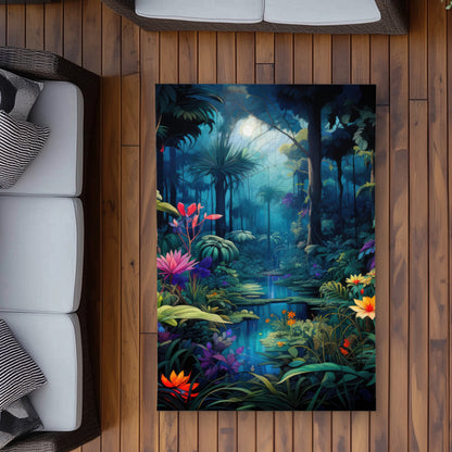 The beauty of nature Blue Outdoor Area Rug for Home Decor