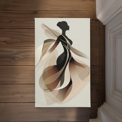 Classy Silhouette White Door Mat - Indoor/Outdoor Home Decor