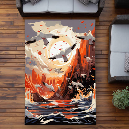 The Escape - Orange Outdoor Area Rug for Home Decor