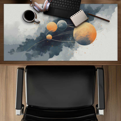 Circle of Planets - White Gaming Mat for Home Decor