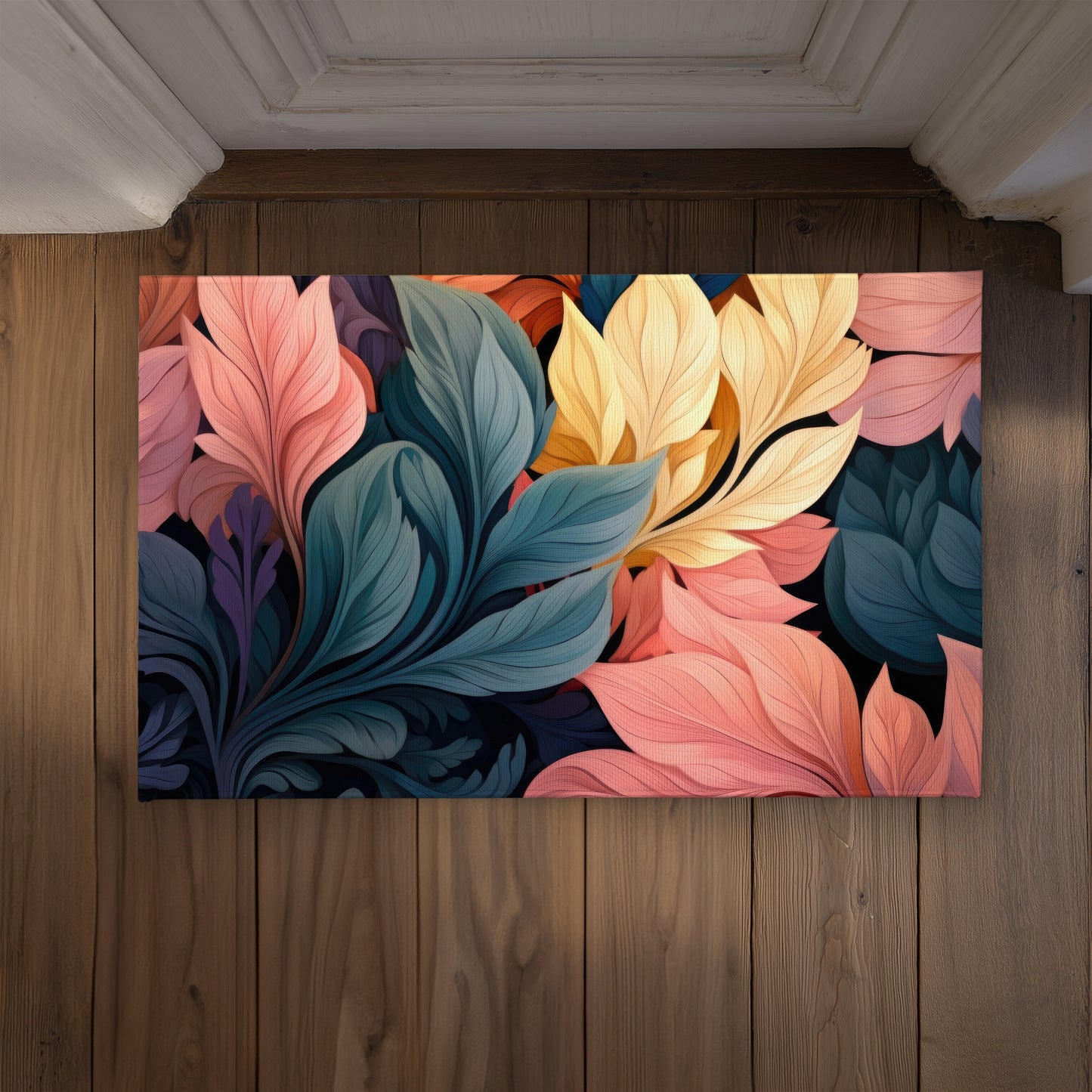 Pastel Bloom Gray Indoor Outdoor Door Mat - Decor Essentials