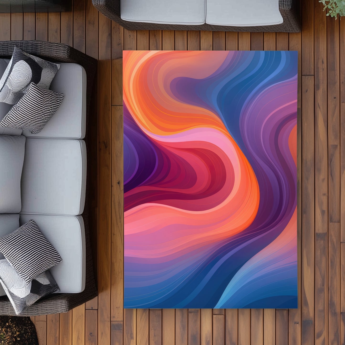 Purple Haze - Orange Outdoor Area Rug for Home Decor | Stylish