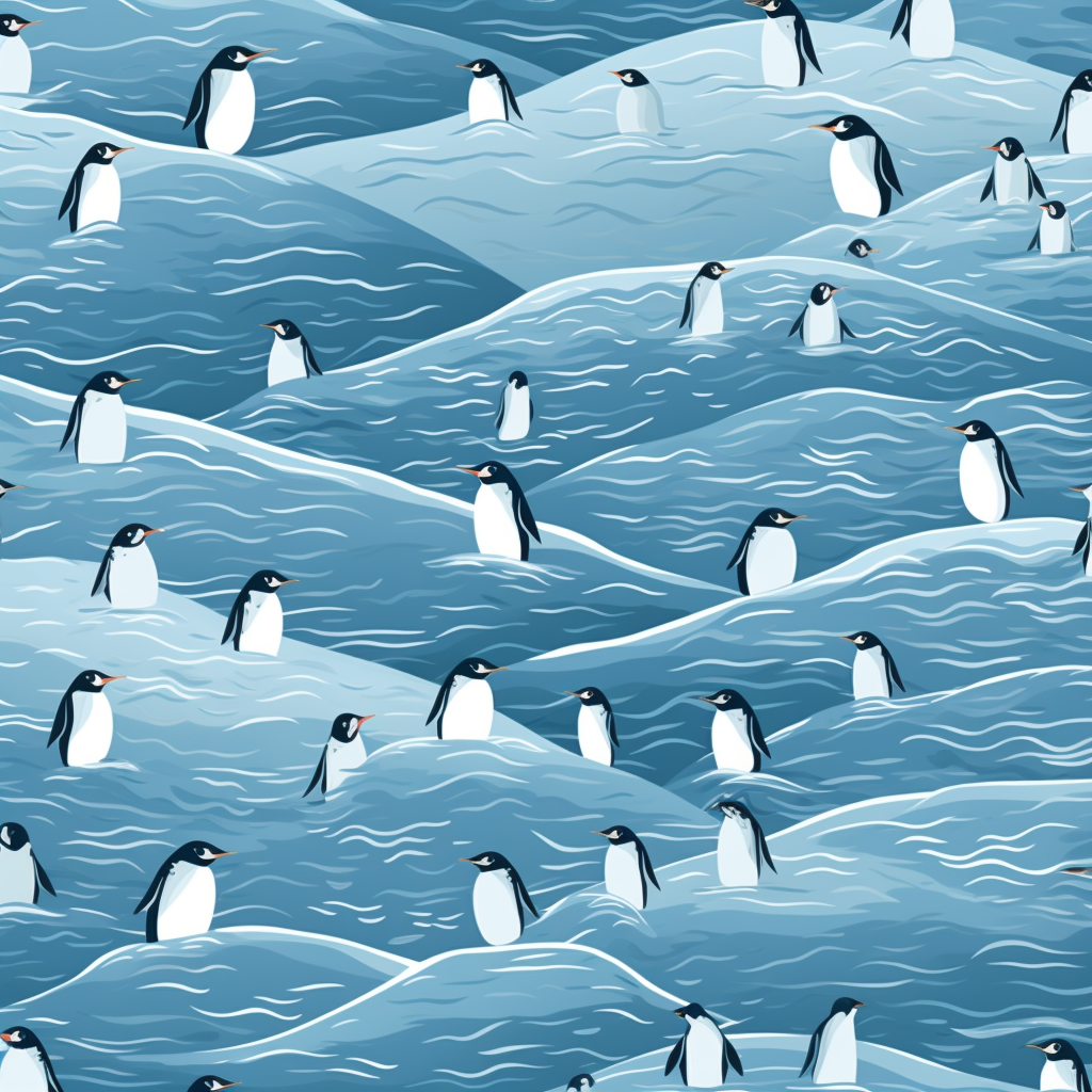 Penguins Wandering - Black Canvas Art for Home Decor