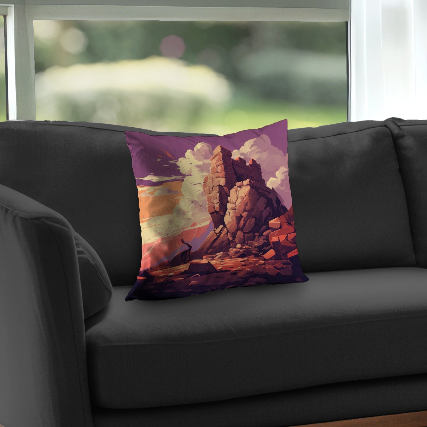 Standing above Orange Poly Twill Throw Pillow Insert | Home Decor