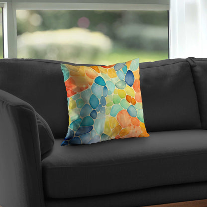 Blobs Blue Poly Twill Throw Pillow Insert for Home Decor