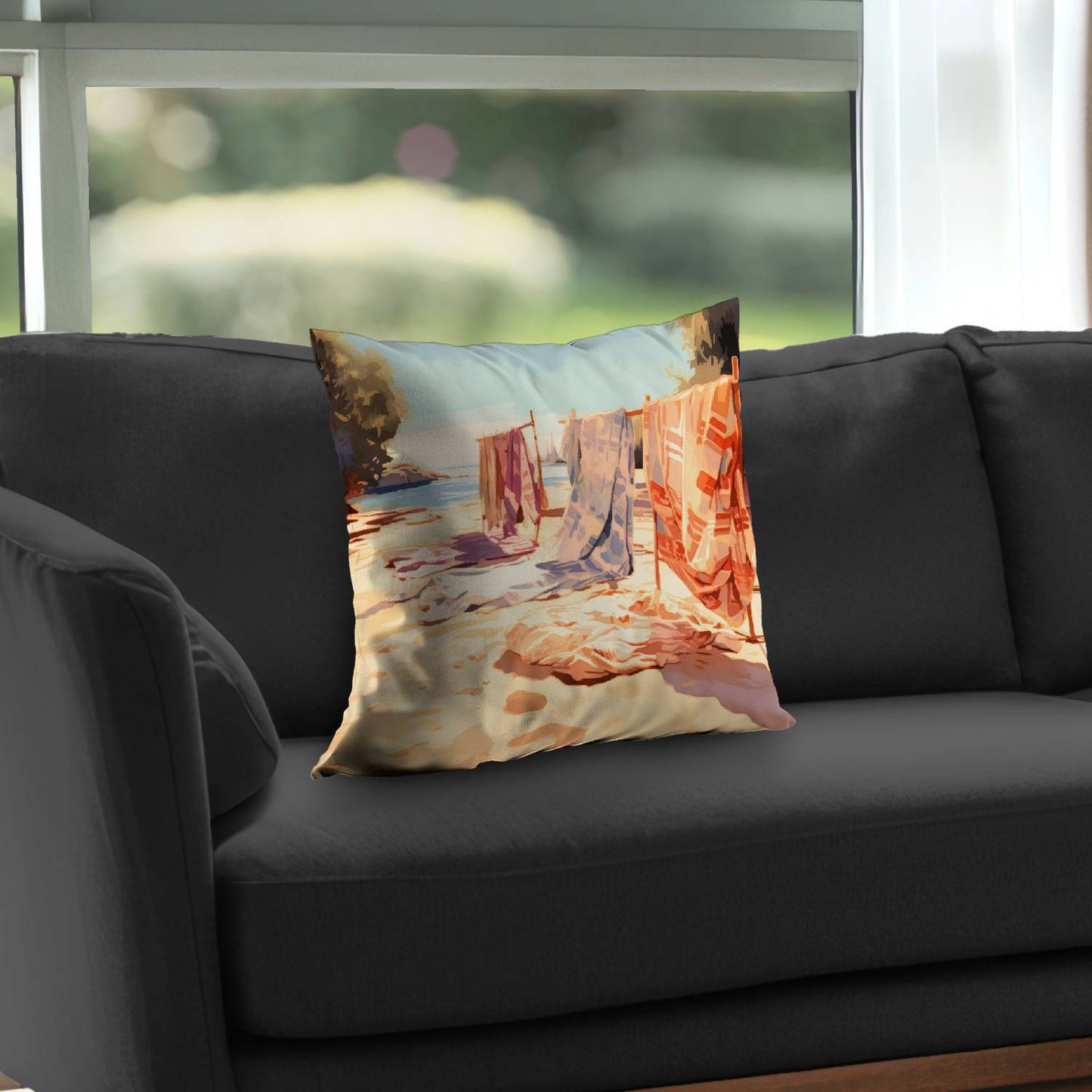 Warm Sands Poly Twill Throw Pillow - Cozy Home Decor Accent